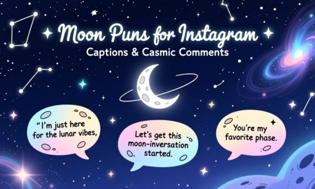 Moon Puns for Instagram Captions & Cosmic Comments